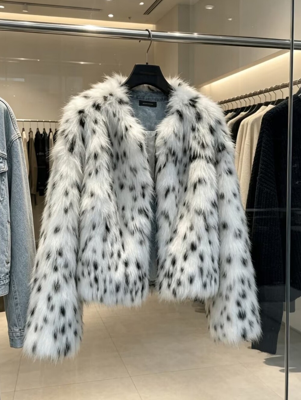 Premium Women'S Soft Long Furry Faux Coat, Flowy Thickened Long Leopard Print